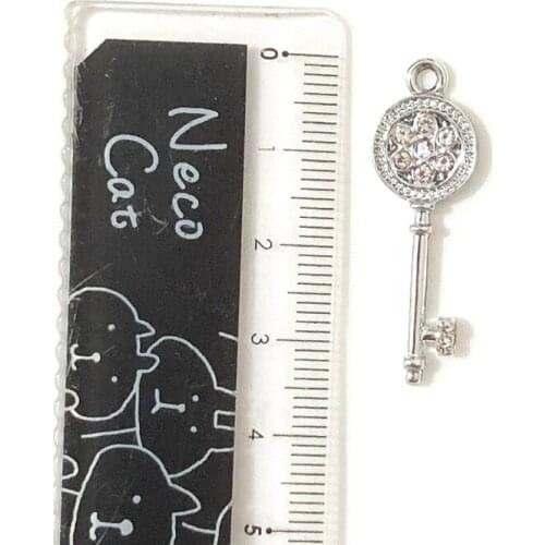 10pcs/lot Key Rhinestone Dangle Handmade Charms Pendant DIY for Bracelet Necklace Bag