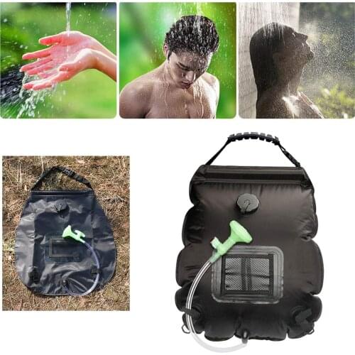PVC Portable Camping Shower Bag 20L Folding Solar Bathing Bag Travel Bathing Water Bag Camping Shower Bag