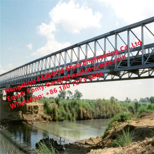 Prefabricated Steel Bailey Bridge Modular Designed Temporary Emergency Mabey Panel Portable Highway Bridging Delta Truss Model