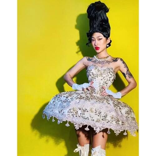 Stage Costume Bar Nightclub Retro Palace Dress Birthday Outfits For Women Celebrity Dresses Party Performance Clothing DN5989