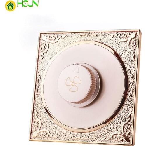 Champagne gold type 86 concealed ceiling fan governor variable speed switch panel knob fan speed switch