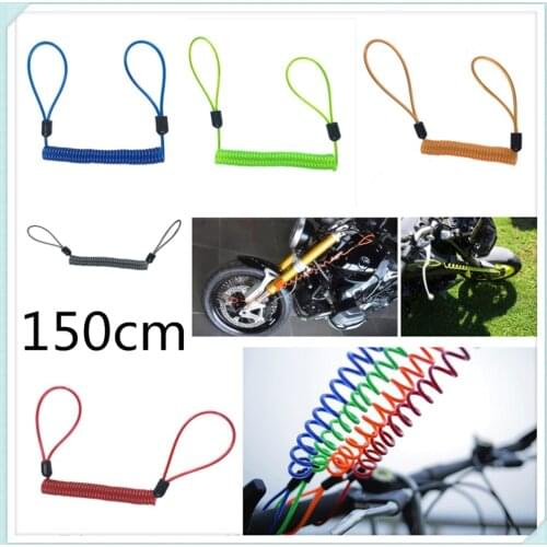 150cm motorcycle burglar alarm reminder rope spring pull wire for KTM Bajaj PulsaR 200 NS 1190 AdventuRe R 1050 RC8 Duke