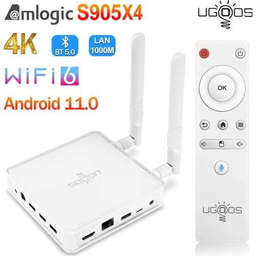 Newest UGOOS AM7 Amlogic S905X4 Smart TV Box Android 11 DDR4 4GB RAM 32GB ROM WiFi 6 1000M LAN Bluetooth 5.0 4K HD Media Player