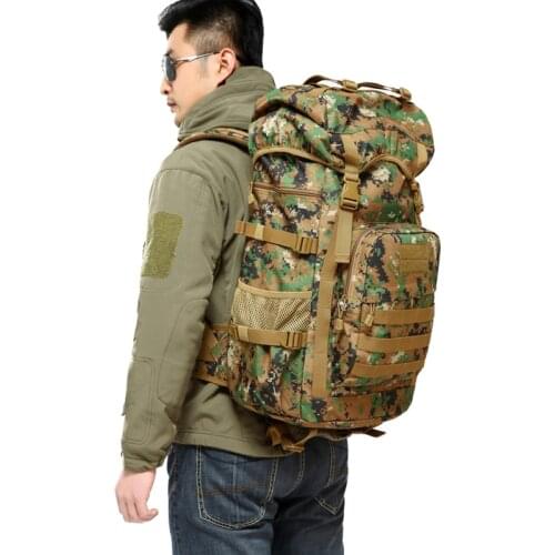 50L Adult Tactical Pack Outdoor Mountaineering Military Backpack Traveling Rucksack Bags Schoolbag Camouflage Mochila