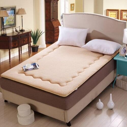 Thick Warm Foldable Single Or Double Student Mattress Fashion NEW Topper Quilted Bed Sherpa