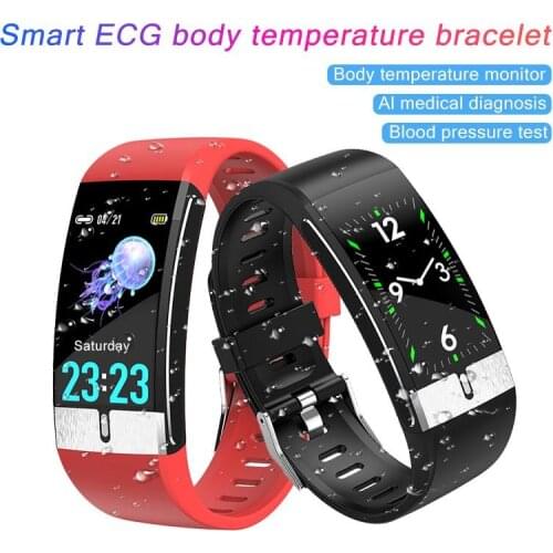 Smart ECG body temperature bracelet ECG PPG Heart Rate Temperature Measurement Waterproof Fitness Tracler Men Women Health Watch
