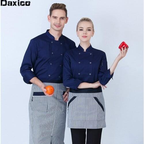 High Quality Unisex Kitchen Chef Jacket Bakery Food Service Cook Uniform Long Sleeve Breathable Double Catering Waiter Jacket