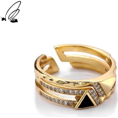 SSTEEL Sterling Silver 925 Minimalist Resizable Stackable Rings Zircon Gold Rings Personality For Women 2021 Fine Jewellery