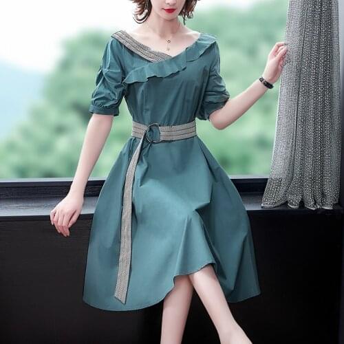 Office Lady Casual 3XL Plus Size Midi Dresses Elegant Bodycon Women Party Vestidos 2021 Spring Summer Vintage Half Sleeve Dress