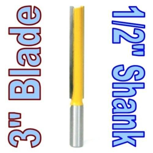1 pc 1/2 Shank Extra long 3" Blade 1/2" Cutting Dia. Straight Router Bit Woodworking cutter Tenon Cutter for Woodworking