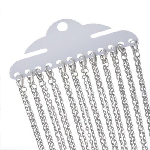 12pcs Silver Color Chains Necklace Lot With Lobster Clasps Metal Copper Link Chain Bulk DIY Jewelry Accessories 45cm/18inch Z943