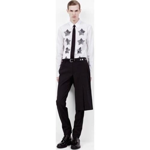 27-44 ! 2016 New Mens clothing plus size Male slim fashion skinny pants trousers stage singer costumes