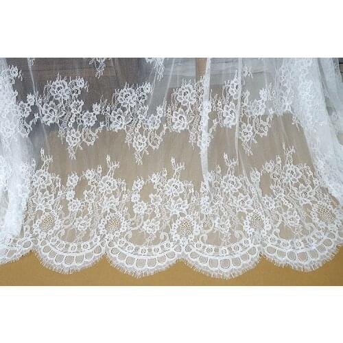 3M long eyelash lace trim traditional wedding lace fabric white Table Cloth DIY Crafts