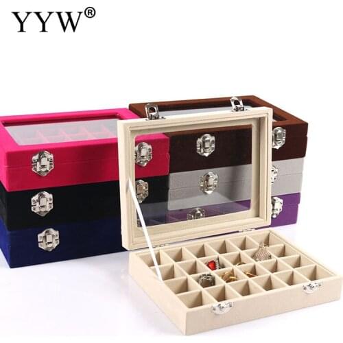 3pcs/Lot Multifunctional Jewelry Box Newest Design Velveteen Rectangle Packaging Box For Ring Necklace Pendants 200x150x40mm