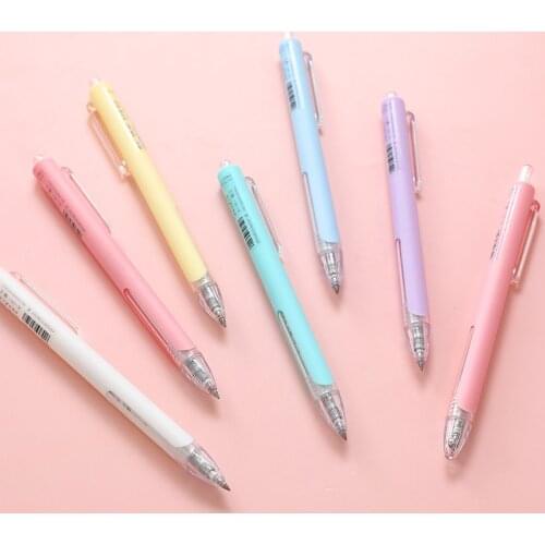 36 pcs/lot Fashion Macaron Press Gel Pen Cute 0.5mm Black Ink Neutral Pens Promotional Gift Stationery School Supplies