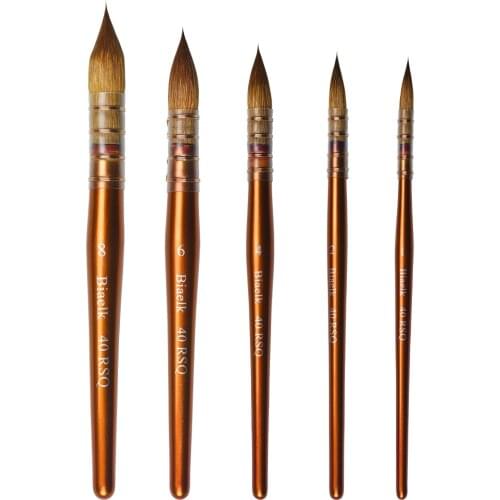 5PC/Lot 40RSQ High Quality Kolinsky Mix Hair Wooden Handle Watercolor Artist Art Supplies Paint Mop Brush