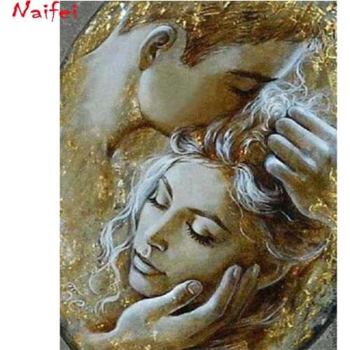 5D DIY Diamond Mosaic love kiss Couple Diamond Embroidery Christmas Gift Diamond Painting Romantic Pictures Needlework Decor