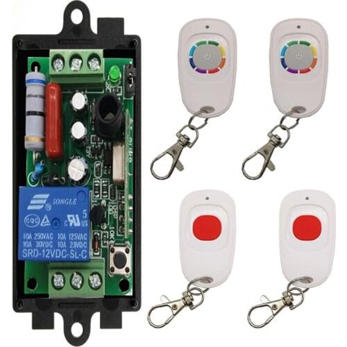 AC 220 V 1CH 1CH Wireless RF Remote Control Light Switch 10A Relay Output Radio Receiver Module+Transmitter Garage Doors/lamp