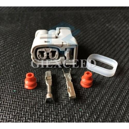 2 Sets 2 Pin Automotive Connector Female Car Socket With Terminals And Rubber Seals