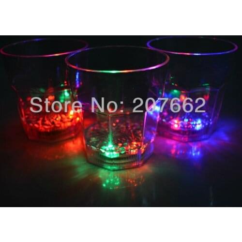 Free shipping 6pcs/lot 260ML/8OZ color changing flashing beer mug led cup Dinner LED Light Cup Plastic Ware Party