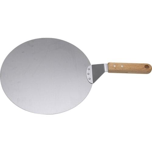 Large Metal Pizza Spatula 10/12 Inch Kitchen Pizza Peel Shovel Paddle With Wood Handle For DIY Pancake Pizza Pie Baking Tool