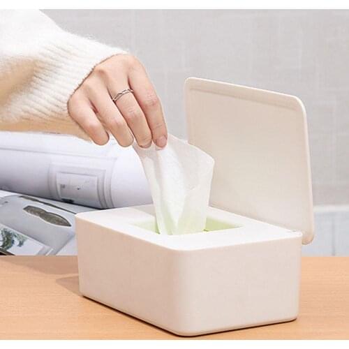 Household Dustproof Wet Wipe Storage Box Paper Tissue Storage Organizer Case Kitchen Bathroom Tissue Box Napkin Holder