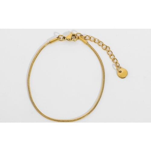 Dainty Super Thin Bone Chain Bracelet Jewerly Stacking 18K Gold Plated Stainless Steel Bracelet For Women Accessories