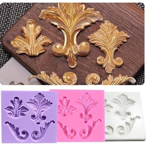 JX-LCLYL Vintage Flourish Scrolls Silicone Fondant Mould Cake Decor Leaf Sugar Bake