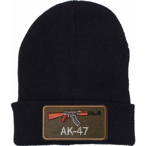 I LIKE GUN AK47 revolver logo Knit Hat Winter Hats Casual Beanie For Men Women Fashion Knitted Winter Hat Hip-hop Skullies Hat