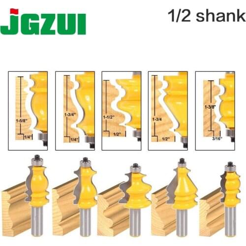 5 Bit Casing & Base Molding Router Bit Set -1/2" 12mm Shank Line knife Woodworking cutter Tenon Cutter for Woodworking Tools