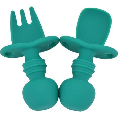 Full Silicone Baby Feeding Spoon Newborn Tableware Heat Resistant Candy Color Spoon For Kids Feeding Tool Dropshipping