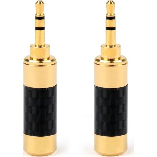 Areyourshop Gold Plated 2.5mm Jack Stereo Audio Jack Plug Connector Carbon Fiber Wholesale Connector