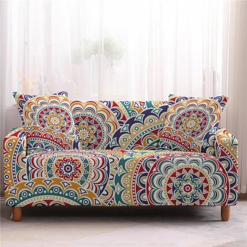 Stretch fabric flower geometric sofa cover all-inclusive Swastika cover full-cover sofa cover Four Seasons Home Textiles