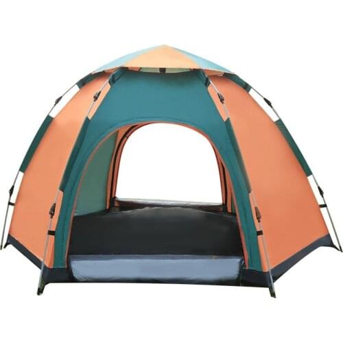 Hexagonal Tent 3-4 People Quick Automatic Opening Outdoor Camping 190T Silver Coated Cloth Wigwam Three Colors Available