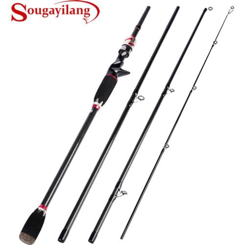 Sougayilang Baitcasting Fishing Rod 1.8-2.1M 4 Sections Carbon Fiber Lure Rod Freshwater Salt Water Casting Travel Rod Pecsa