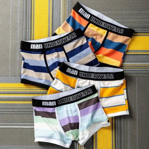 4pcs Boxer Mens Shorts Men Cotton Underpants Male Pure Men Panties Shorts Underwear Boxer Mens Underwear