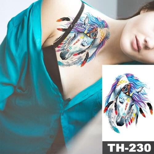 Waterproof Temporary Tattoo Sticker Sketch Realistic Leopard Pattern Animals Water Transfer Body Art Flash Fake Tatoo