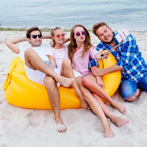 Outdoor Camping Inflatable Sofa Portable Ultralight Beach Sleeping Bag Air Bed Inflatable Chair Recliner Lazy Bag Beach Sofa