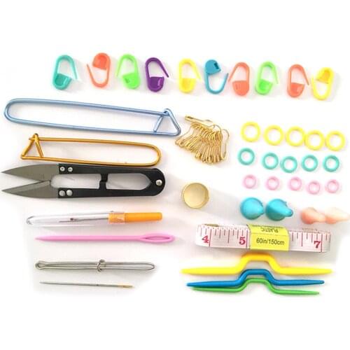 Crochet Hooks Set With Case Knitting Needles Set DIY Needle Arts Craft Scissors Markers Sewing Tools