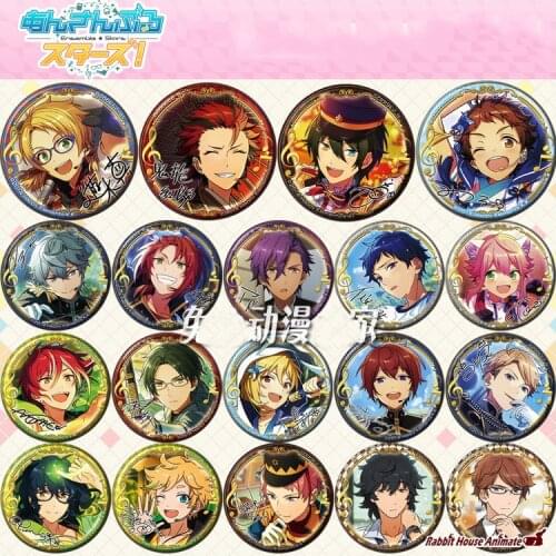 1pcs 58MM Anime Badge Ensemble Stars Knights Trickstar Subaru Sakuma Tori Himemiya Isara Wataru Yuzuru BADGE Badges Pins BROOCH