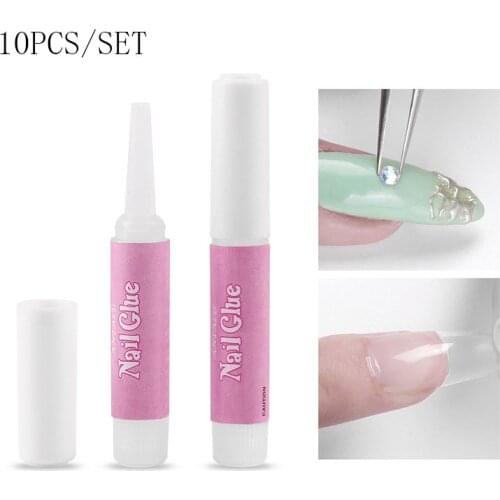 10pc/lot 2g Mini Nail Glue Professional Nails Rhinestone Glue Extension Nail Fixation Glue Nail Art Decoration Accessories