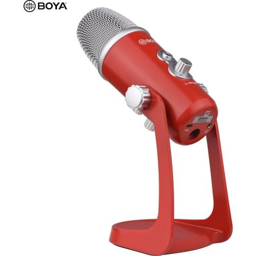 BOYA BY-PM700 Desktop USB Microphone Metal Computer Condenser Mic with Stand for PC Laptop Vocals Recording Interview Conference