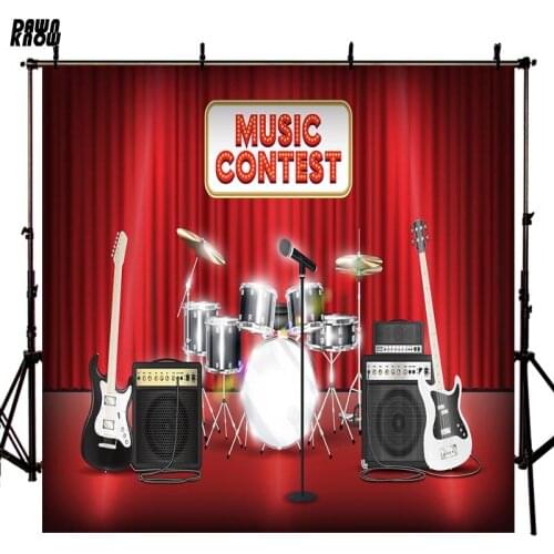 DAWNKNOW Concert Photography Background Red Curtain Photocall Personal Children Party Photo Shoot Backdrop Customize lv2060