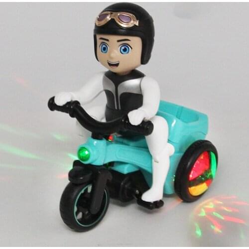 Children Stunt Electric Tricycle Chargeable Toy Car with Light Effects Rotating Super Trick AN88