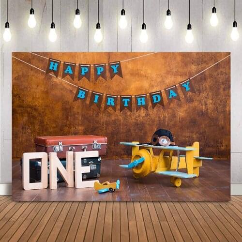 Little pilot 1st Birthday Backdrop for Photography Newborn Kids Portrait Cake Smash Photo Background Studio Adventure First