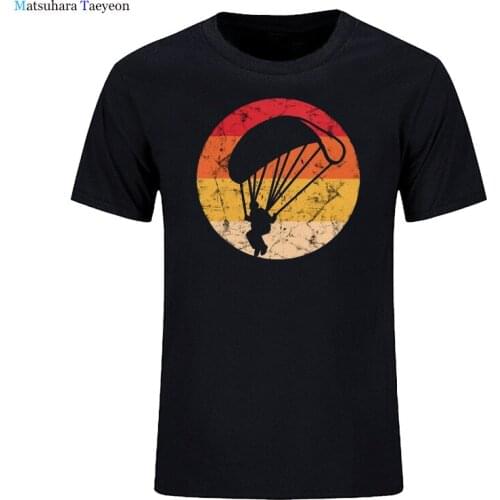 Fashion Retro Paragliding Tshirt for Men Short Sleeve Leisure Paraglider Parachute T Shirts Pure Cotton Tee Gift Tops Oversized
