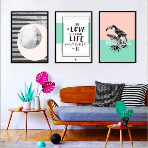 HAOCHU Beautiful Cartoon Abstract Canvas Painting For Living Room Home Decor Painting Print Poster Simple Nordic Wall Picture