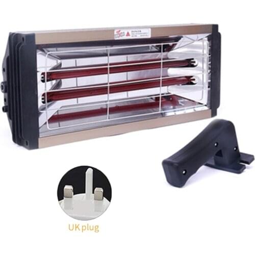 2000W High Power Infrared Paint Lamp Paint Curing Infrared Auto Drying Heating Lamp Light Handheld Auto Repair Tools UK Plug