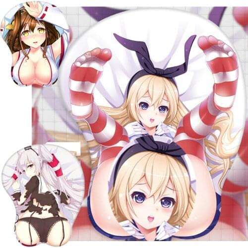 Kantai Collection Shimakaze Kongo Amatsukaze Cosplay Cute Wrist Rest silicon Mouse Pad Mat 3D Mousepad