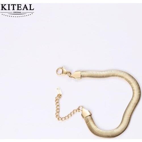KITEAL 2020 Hot Sale 18KGP Gold Filled female Necklaces 8mm bone Snake chain friendship chocker for womenjewelery